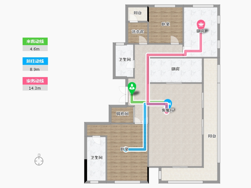 云南省-昆明市-世博生态城蓝湖邻里-158.59-户型库-动静线