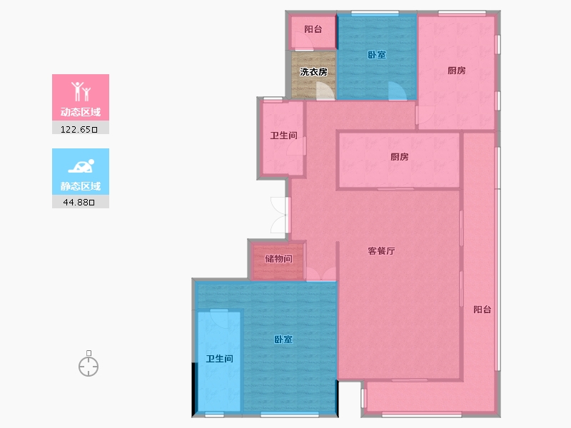 云南省-昆明市-世博生态城蓝湖邻里-158.59-户型库-动静分区