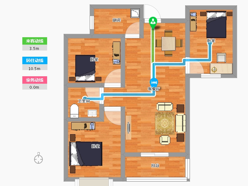 河北省-邯郸市-昊辉壹品-67.47-户型库-动静线