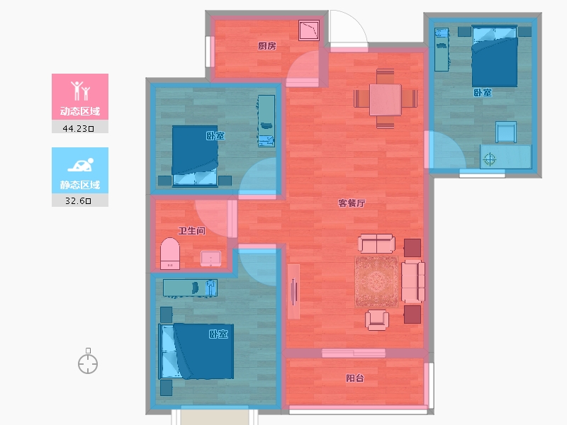 河北省-邯郸市-昊辉壹品-67.47-户型库-动静分区