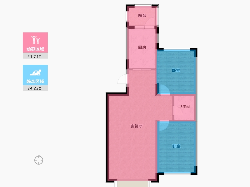 吉林省-四平市-四平巨展幸福里-68.11-户型库-动静分区