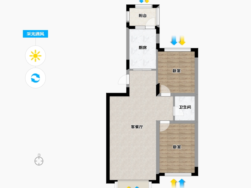 吉林省-四平市-四平巨展幸福里-68.11-户型库-采光通风