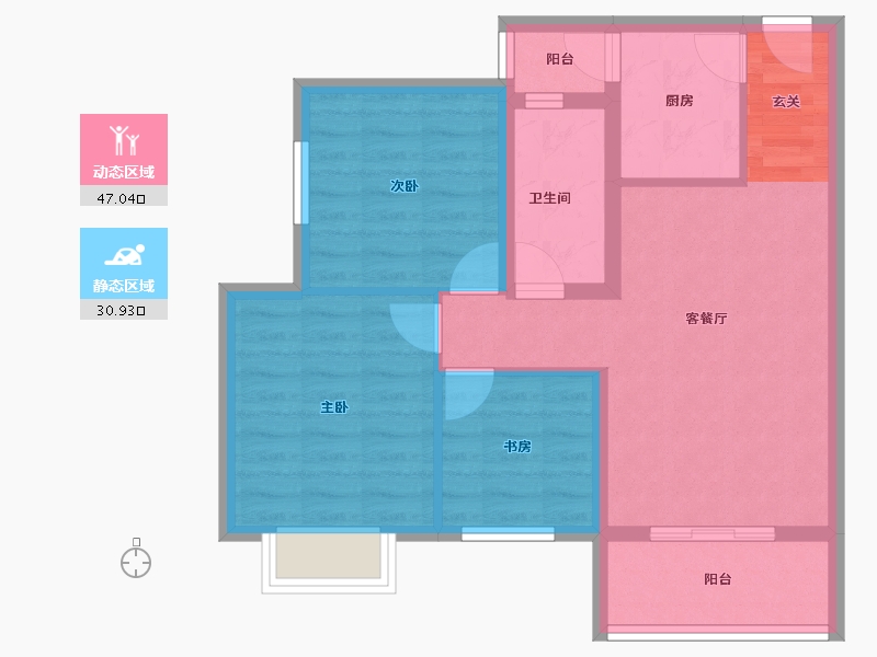 云南省-曲靖市-桐乐丽晶府-69.17-户型库-动静分区