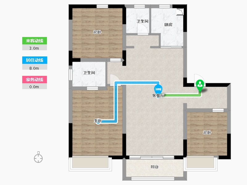 河北省-廊坊市-佳兆业悦峰·畅叙苑-97.60-户型库-动静线