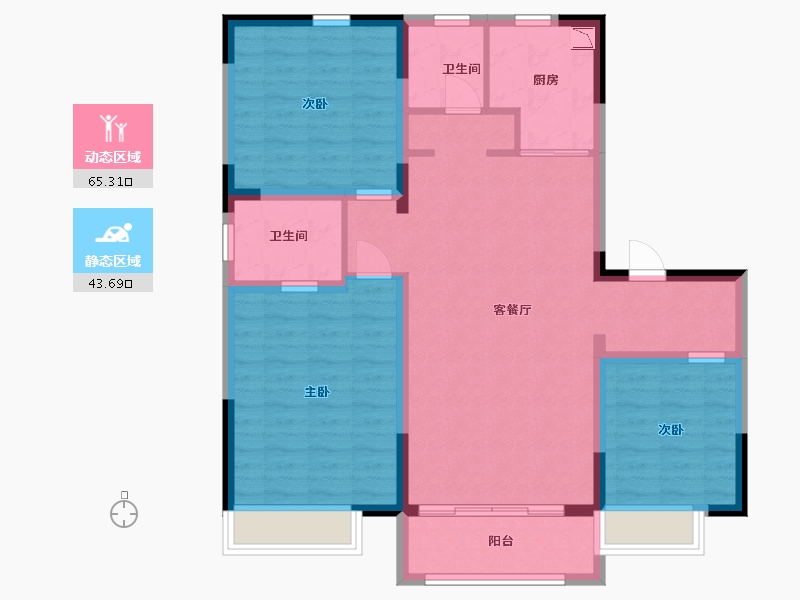 河北省-廊坊市-佳兆业悦峰·畅叙苑-97.60-户型库-动静分区