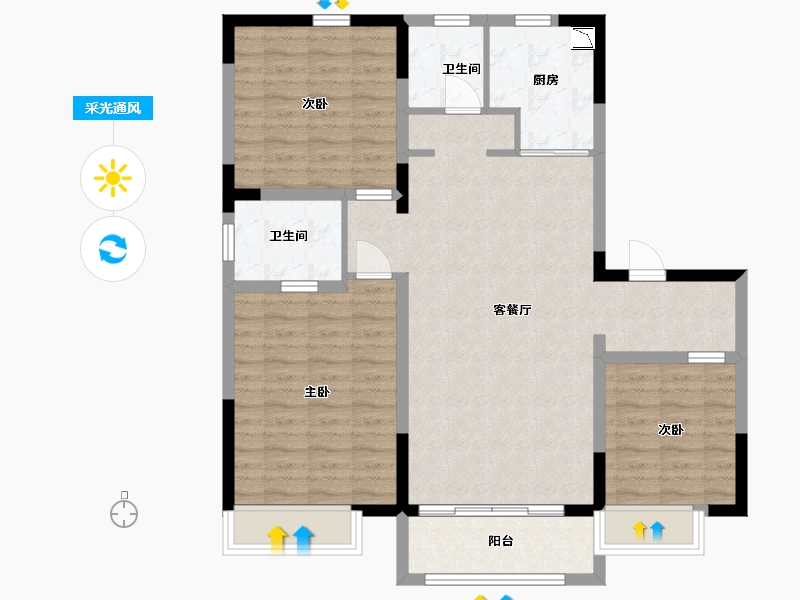 河北省-廊坊市-佳兆业悦峰·畅叙苑-97.60-户型库-采光通风