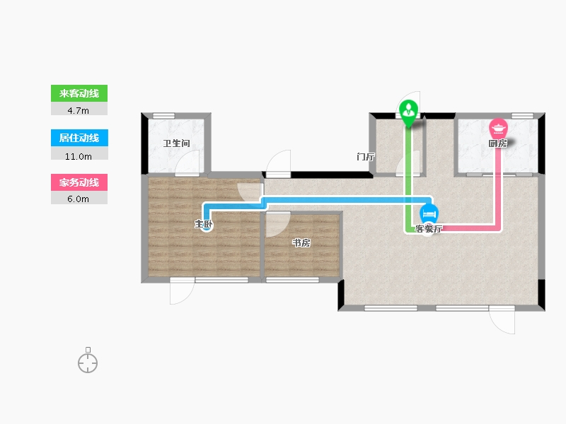 辽宁省-大连市-招商雍景湾-88.32-户型库-动静线