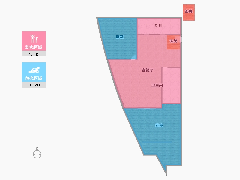 辽宁省-大连市-颐和银座-114.71-户型库-动静分区