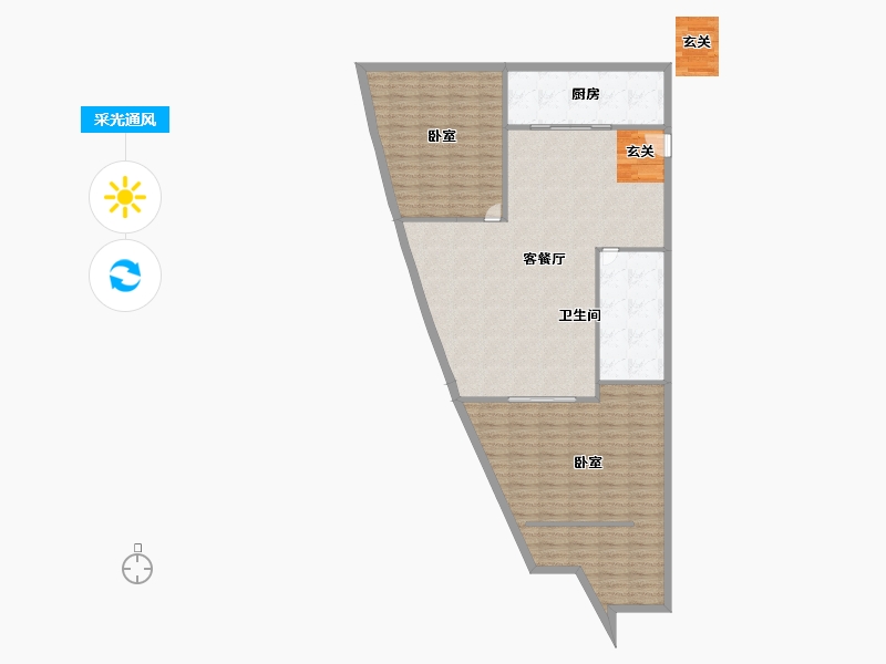 辽宁省-大连市-颐和银座-114.71-户型库-采光通风