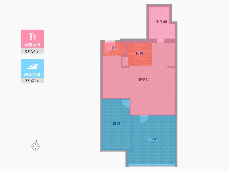 辽宁省-大连市-颐和银座-84.21-户型库-动静分区