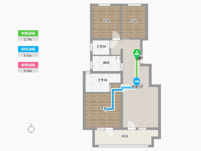 河北省-廊坊市-固安阿尔卡迪亚-86.40-户型库-动静线