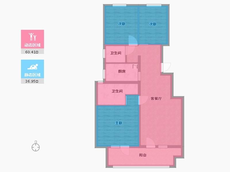 河北省-廊坊市-固安阿尔卡迪亚-86.40-户型库-动静分区