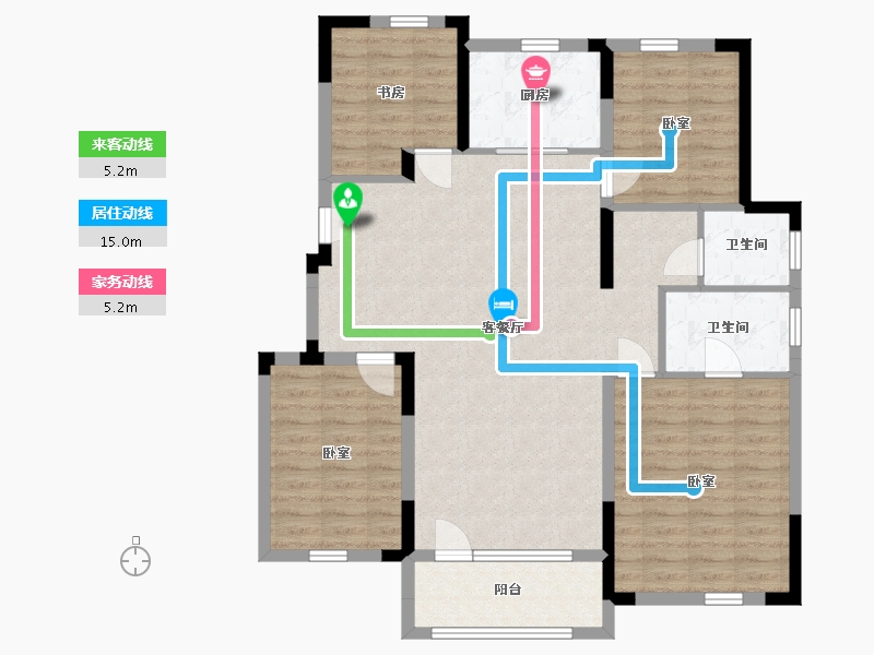 辽宁省-丹东市-保利香槟国际-107.33-户型库-动静线