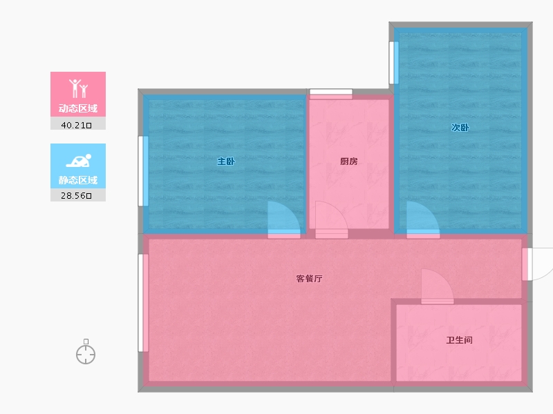 河北省-廊坊市-潮白河孔雀城青创天地-61.60-户型库-动静分区