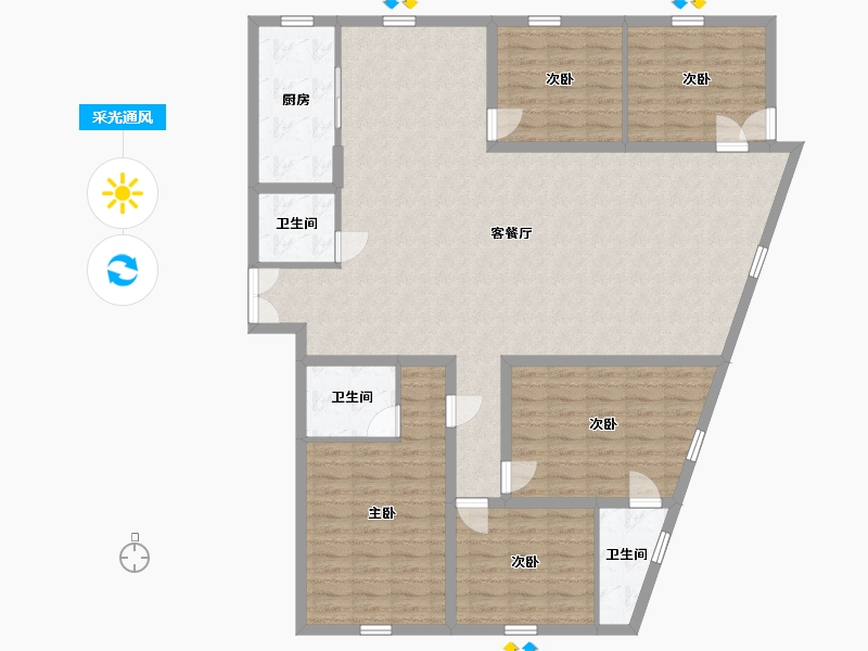 河北省-石家庄市-恒印广场-152.16-户型库-采光通风