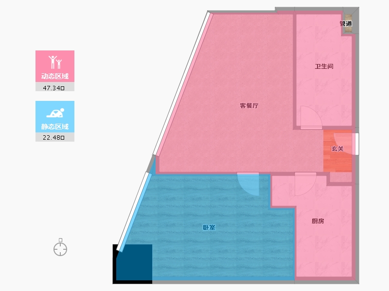 辽宁省-大连市-颐和银座-63.00-户型库-动静分区