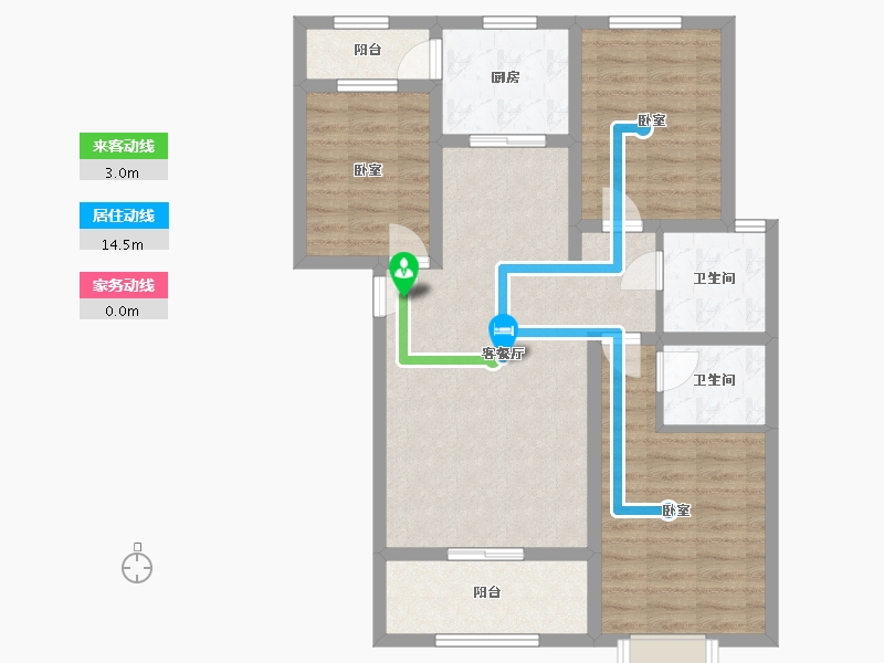 河北省-邢台市-瀚业紫御澜湾-85.88-户型库-动静线