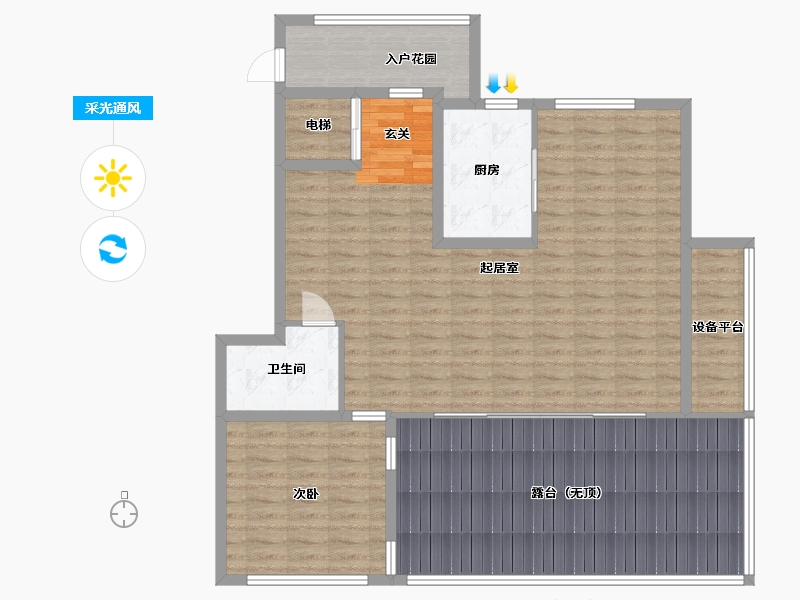 河北省-廊坊市-蓝城雲庐-126.19-户型库-采光通风