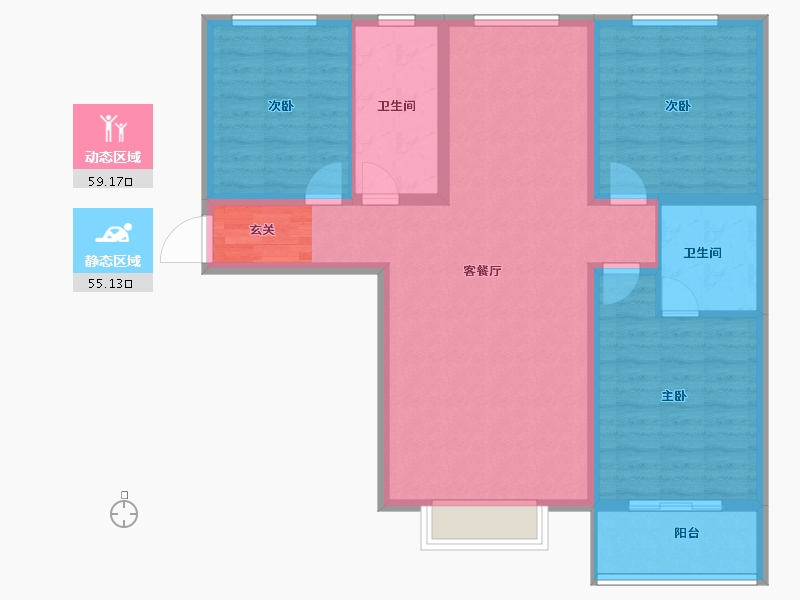 河北省-保定市-涿州惠友万悦城-103.00-户型库-动静分区