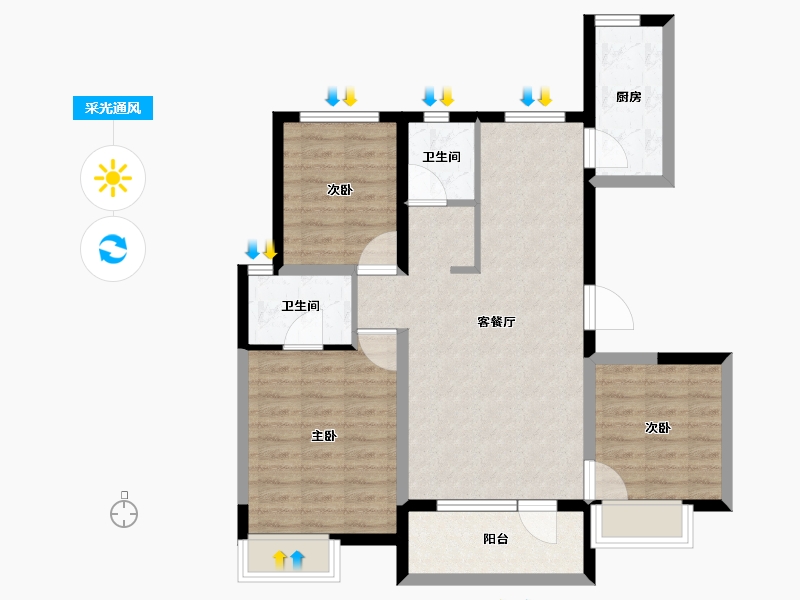 辽宁省-大连市-招商公园1872-81.82-户型库-采光通风