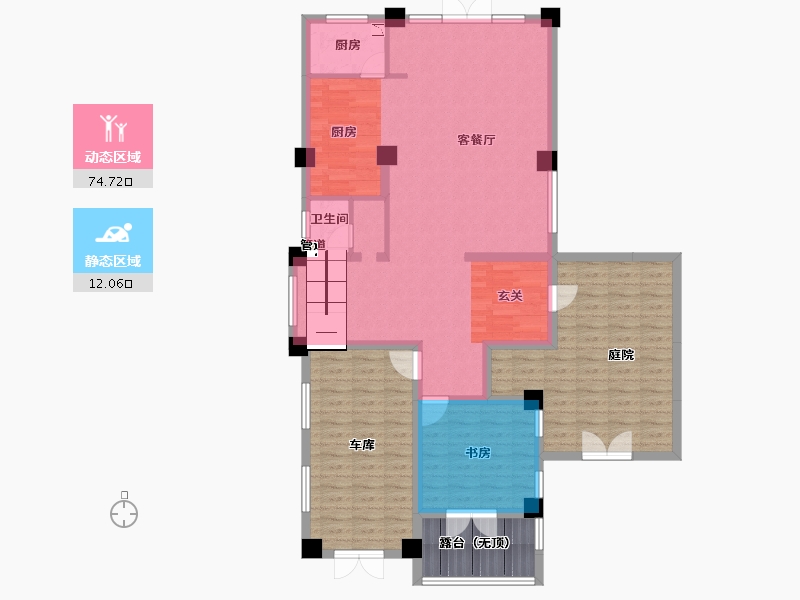 云南省-昆明市-昆明西麓 温泉山谷-126.22-户型库-动静分区