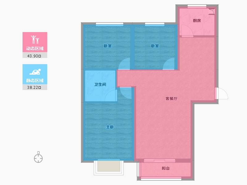 辽宁省-葫芦岛市-中央国际城-73.34-户型库-动静分区