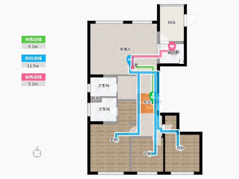 辽宁省-大连市-碧桂园达沃斯广场-102.04-户型库-动静线