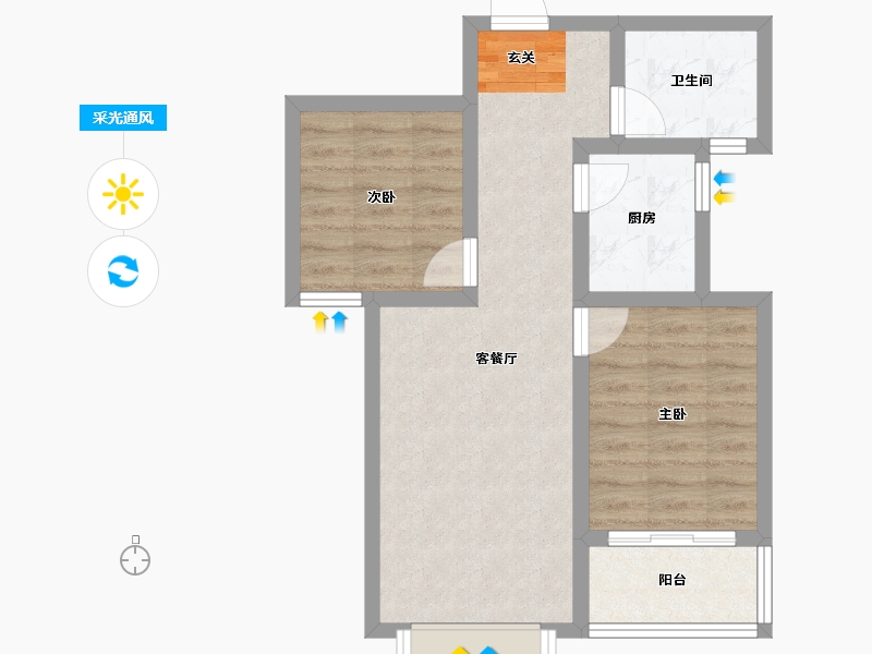 河北省-保定市-祥云里-55.08-户型库-采光通风