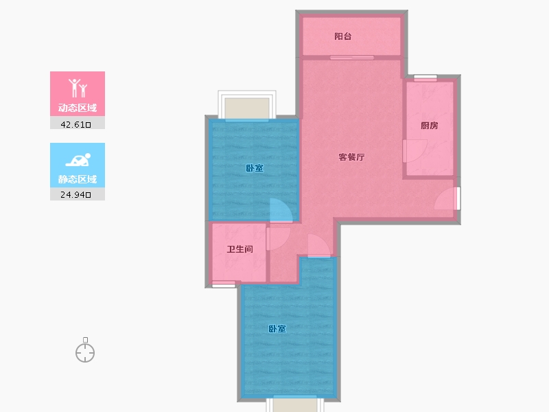 云南省-昆明市-昆明恒大华侨城阳宗海-60.71-户型库-动静分区