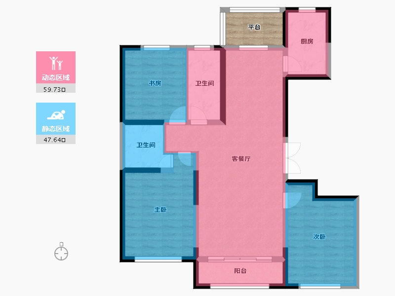 内蒙古自治区-呼和浩特市-金融世家-100.54-户型库-动静分区