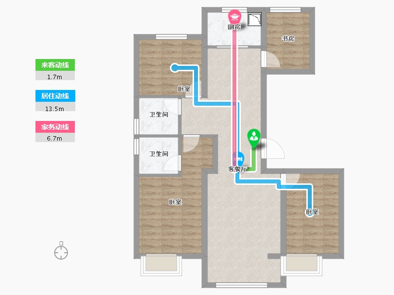 山西省-太原市-通建·融创城-85.63-户型库-动静线