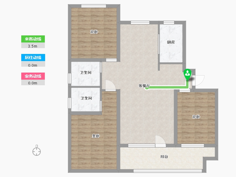 河北省-廊坊市-固安阿尔卡迪亚-100.79-户型库-动静线