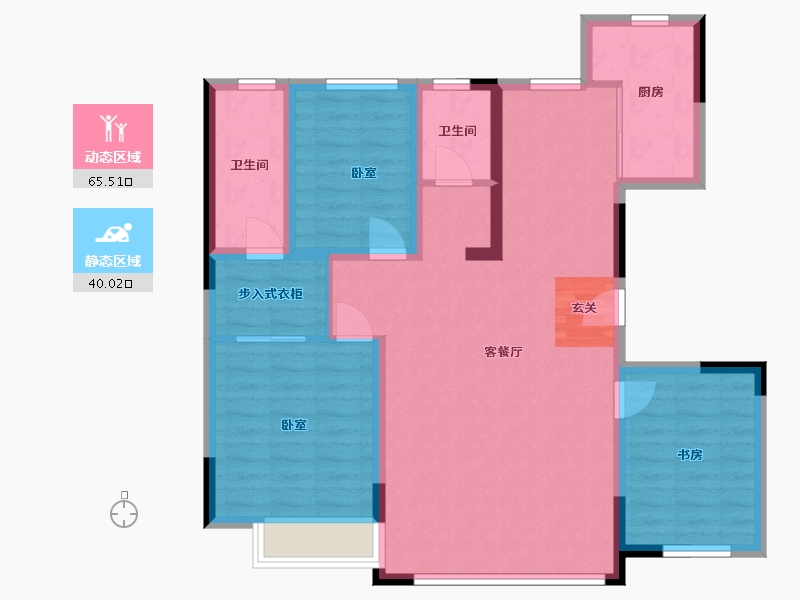 辽宁省-抚顺市-中天首府-94.38-户型库-动静分区