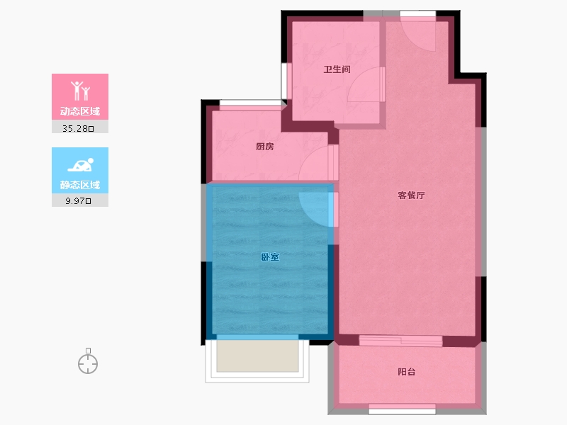 辽宁省-葫芦岛市-坤泰·云著-39.86-户型库-动静分区