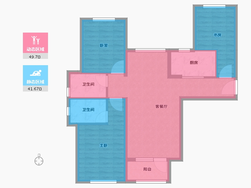 辽宁省-大连市-佳兆业悦璟-81.25-户型库-动静分区