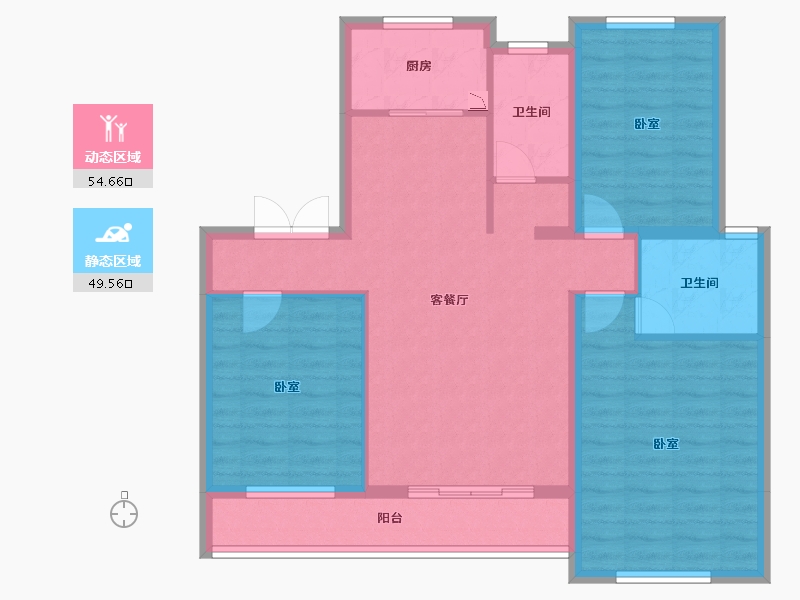 辽宁省-葫芦岛市-比基尼小镇-93.33-户型库-动静分区