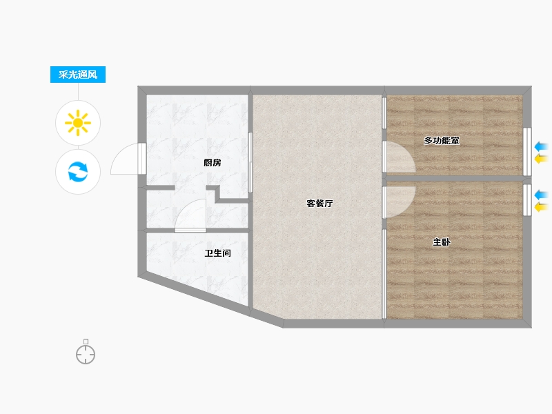 辽宁省-大连市-大商嘉华 青泥8号-62.70-户型库-采光通风