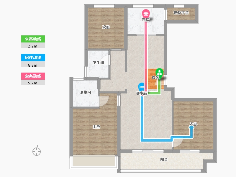 河北省-廊坊市-蓝城雲庐-91.25-户型库-动静线