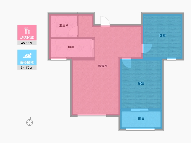 河北省-邢台市-瀚业紫御澜湾-72.39-户型库-动静分区