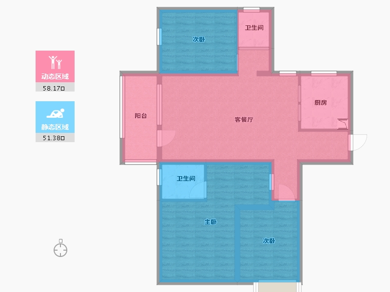 河北省-廊坊市-固安阿尔卡迪亚-97.60-户型库-动静分区