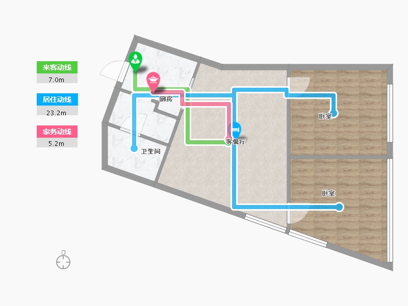 辽宁省-大连市-大商嘉华 青泥8号-73.02-户型库-动静线