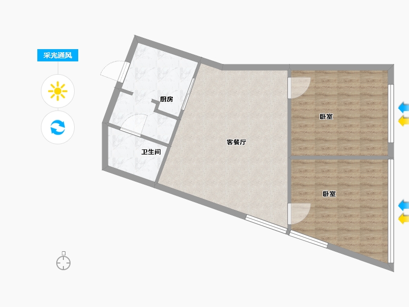 辽宁省-大连市-大商嘉华 青泥8号-73.02-户型库-采光通风