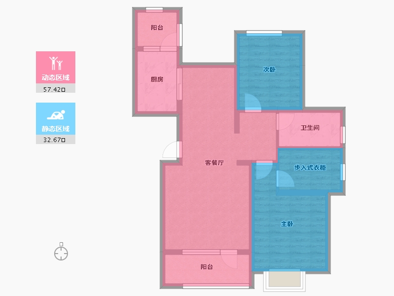 辽宁省-大连市-恒瑞大湖山语-79.37-户型库-动静分区