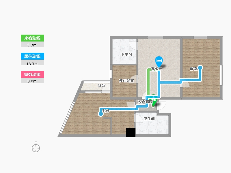 辽宁省-大连市-大商嘉华 青泥8号-109.23-户型库-动静线