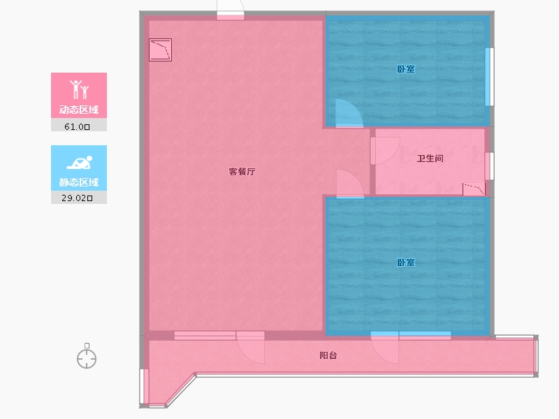 辽宁省-营口市-金泰城海岸线-82.00-户型库-动静分区