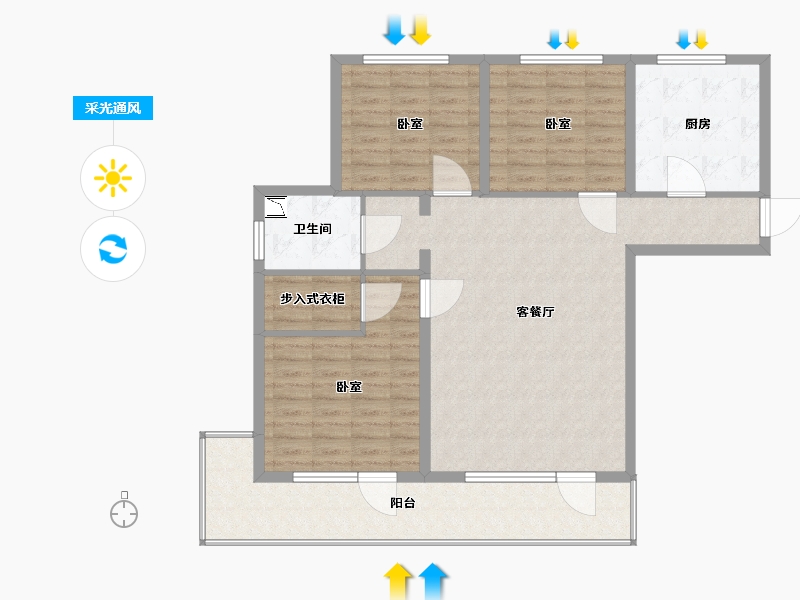 辽宁省-营口市-金泰城海岸线-113.01-户型库-采光通风