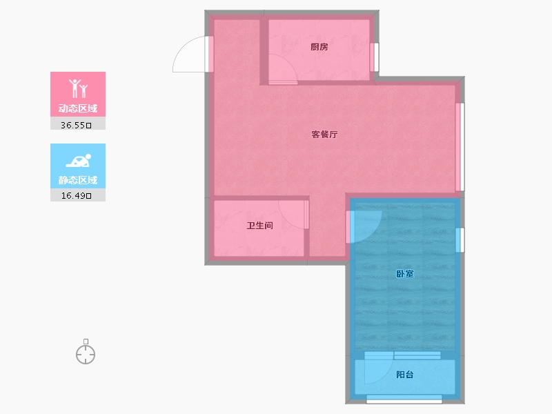 辽宁省-大连市-玉龙湾-46.83-户型库-动静分区