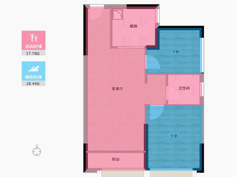 内蒙古自治区-呼和浩特市-恒大城-49.75-户型库-动静分区