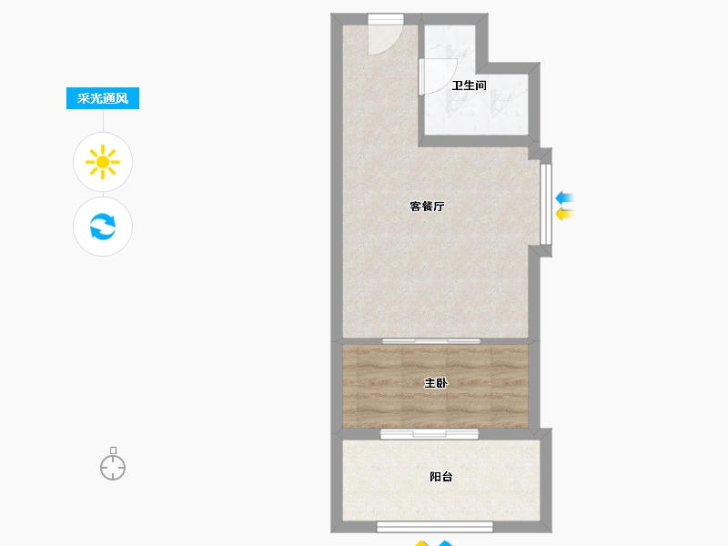 内蒙古自治区-呼和浩特市-盛世国际公寓-41.87-户型库-采光通风