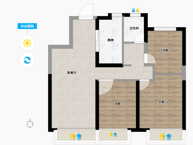 辽宁省-大连市-招商公园1872-59.19-户型库-采光通风